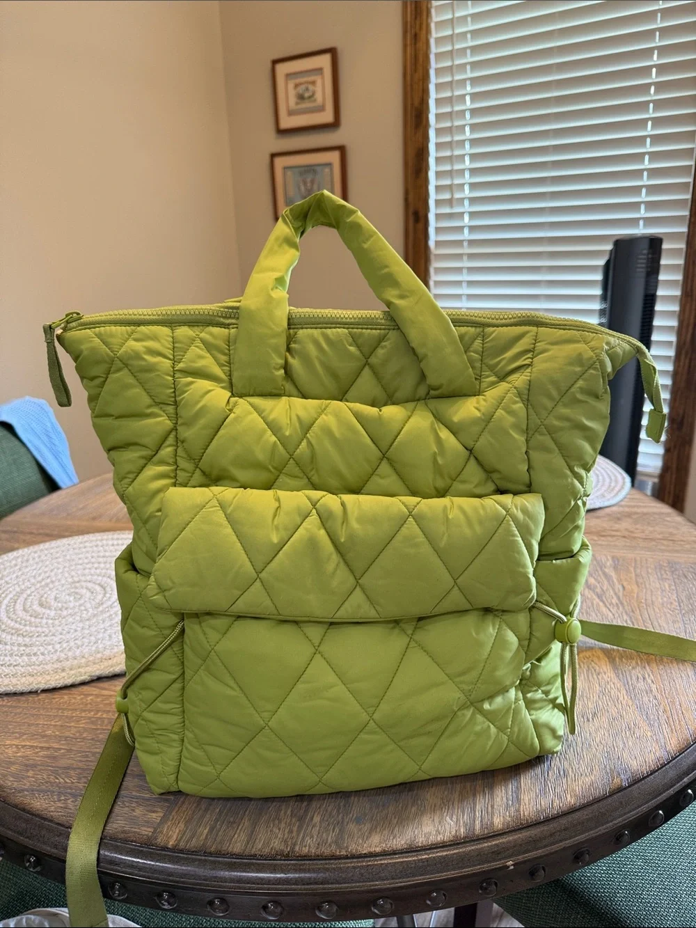 Vera Bradley Quilted Chartreuse Baby Bag Tote